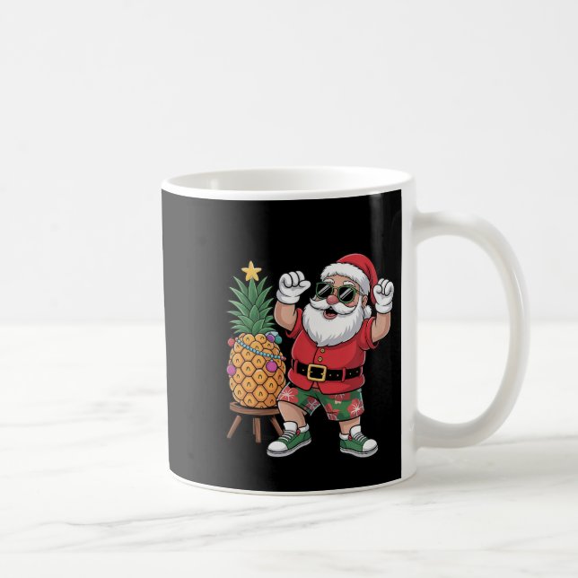 Caneca De Café Santa With Pineapple Christmas Tree In Summer Time (Direita)