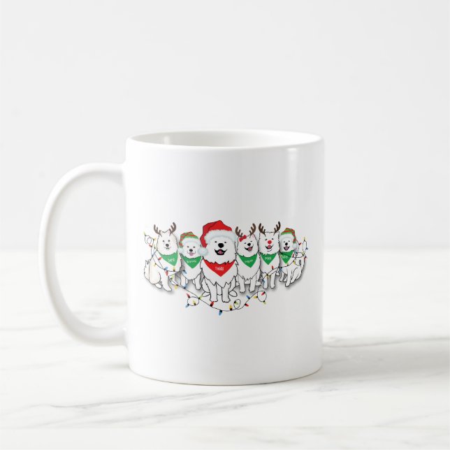 Caneca De Café Santapaws com luzes de Natal (Esquerda)