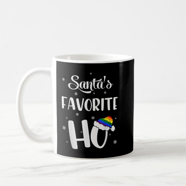 Caneca De Café Santas Favoritas Ho Gay Natal Rainbow Lesbian F (Esquerda)