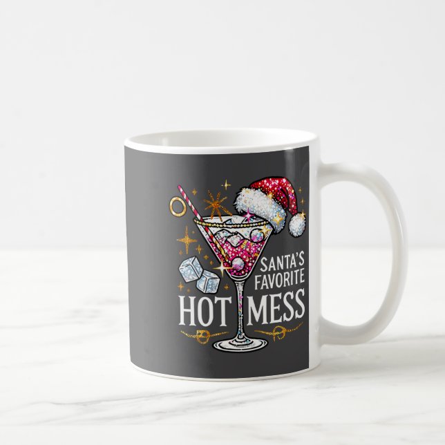 Caneca De Café Santa's Favorite Hot Mess Long Sleeve  (Direita)