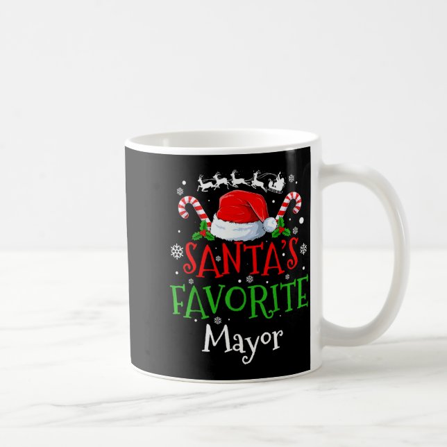 Caneca De Café Santa's Favorite Mayor Christmas Party  (Direita)