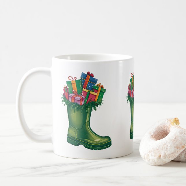 Caneca De Café Santa's New Boots (Com Donut)