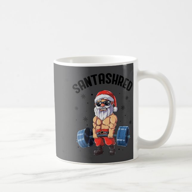 Caneca De Café Santashred Funny Santa Meme Xmas Gym Bodybuilding  (Direita)