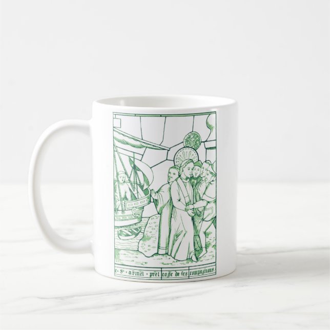 Caneca De Café Santo Armel Homem santo da Bretânia (Esquerda)