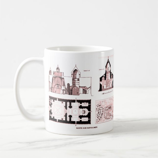 Caneca De Café Santo Bartholomew Monastério e plano cruzado C (Esquerda)