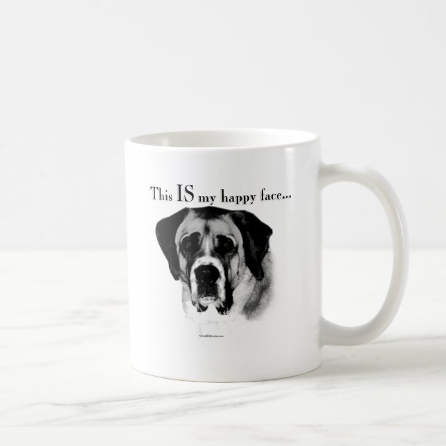 Caneca De Café Santo Bernard Happy Face (Direita)