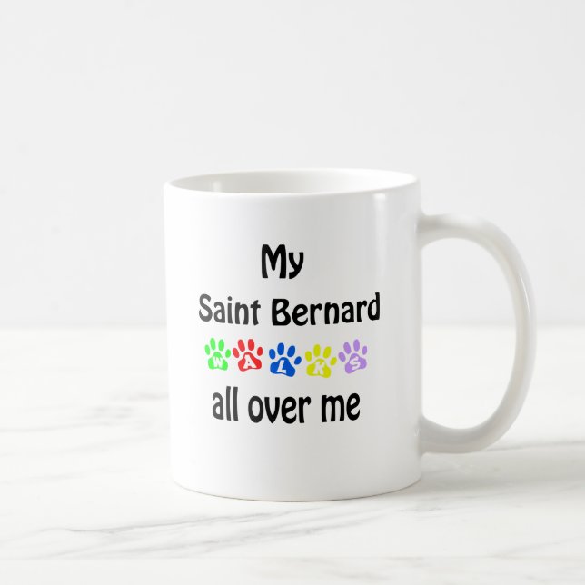 Caneca De Café Santo Bernard Walks Design (Direita)