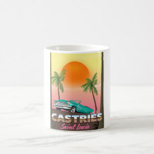 Caneca De Café Santo de Castries Lucia poster de viagens tropical