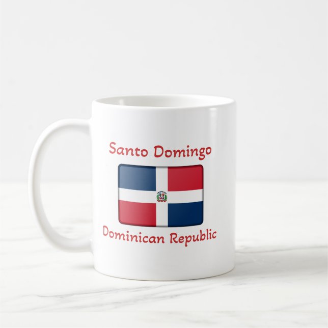 Caneca De Café Santo Domingo República Dominicana Bandeira Café M (Esquerda)
