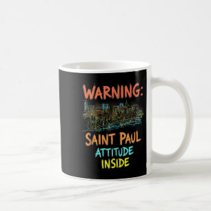 Caneca De Café Santo engraçado Paul Minnesota Night Skyline Vinta
