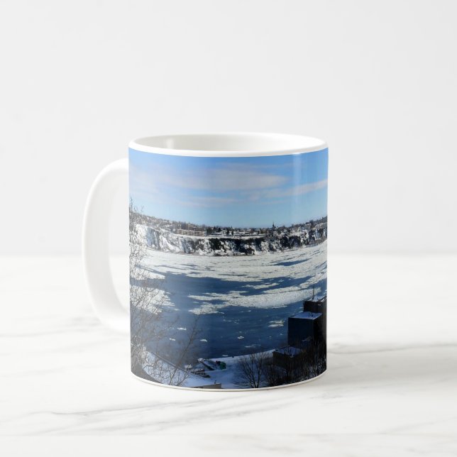 Caneca De Café Santo Lawrence River em inverno, Quebec, Canadá (Frente Esquerda)