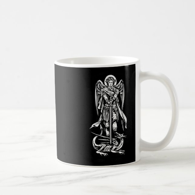 Caneca De Café Santo Michael O Arcanjo Nos Defende Na Batalha (Direita)