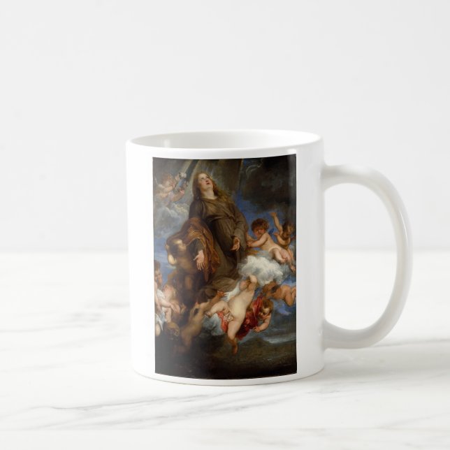 Caneca De Café Santo Rosáalia que intercede para Praga-golpeado (Direita)