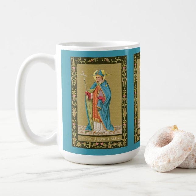 Caneca De Café Santo Tomás Becket com Espada na Mitra (P 005) (Com Donut)