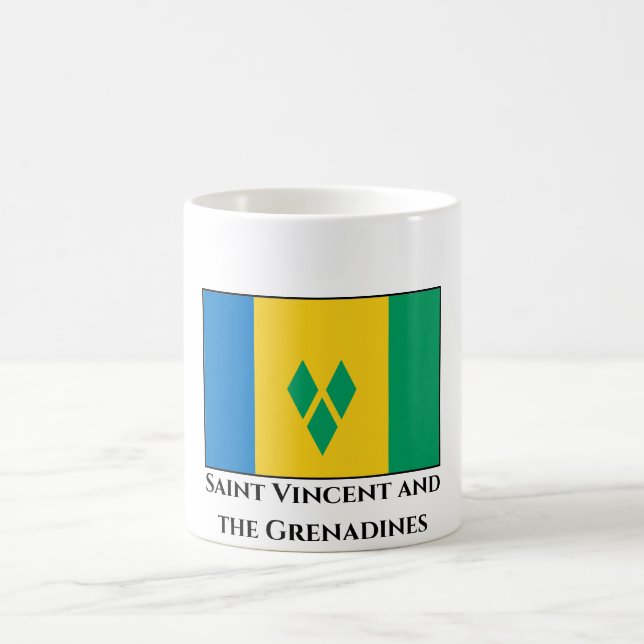 Caneca De Café Santo Vincent e bandeira das Granadinas (Centro)