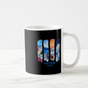 Caneca De Café Santorini Grécia Thira Pincelada Viagem Lembrança