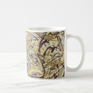 Caneca De Café Santuário e Autoamor Spa Mármore Dourado Abstrato
