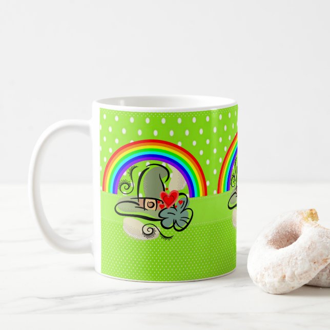 Caneca De Café São Patrício Mug Rainbow (Com Donut)