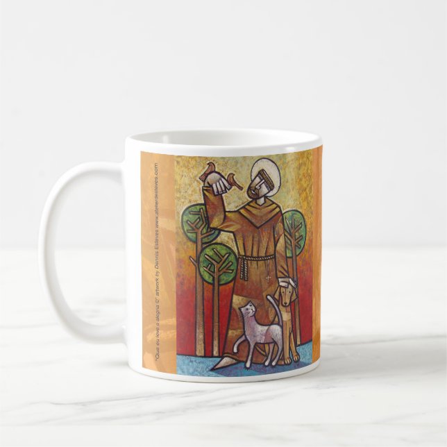Caneca De Café São Saint Francis of Assis Coffee Mug Cubist Relig (Esquerda)