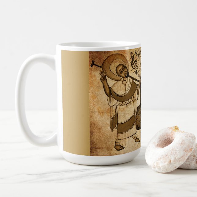 Caneca De Café São Yared & O Instrumento Musical Etíope (Com Donut)