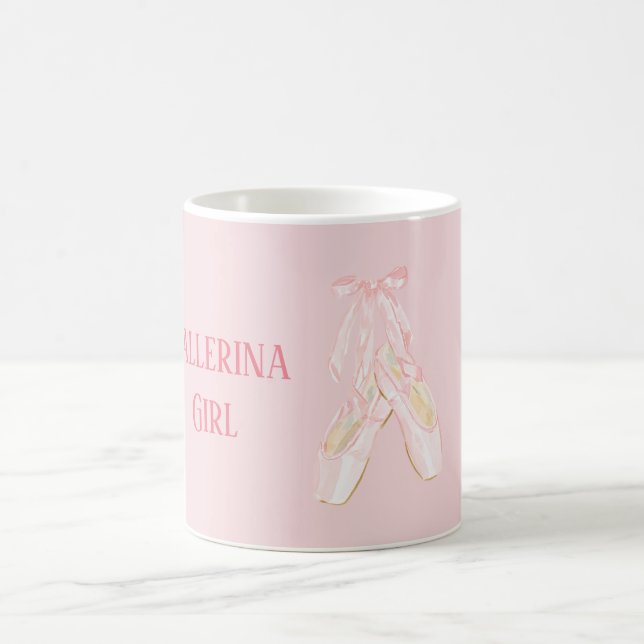 Caneca De Café Sapatilhas de Ballet Rosa Bege (Centro)