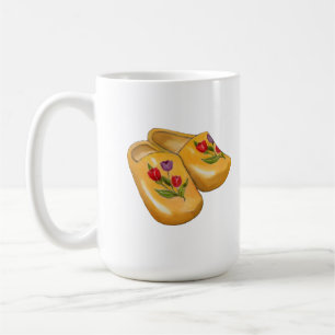 Caneca De Café Sapatos de Madeira Holandeses com Tulipas, Klompen