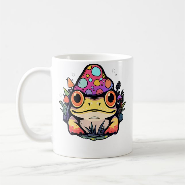 Caneca De Café Sapo Artístico Psicodélico Fofo Dj Festival Edm (Esquerda)