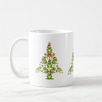 Caneca De Café Sapo Árvore de Natal Dotada Engraçado Sapo de Nata