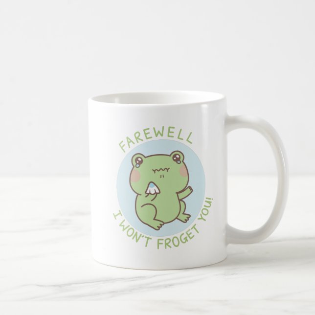 Caneca De Café Sapo Chorando Adeus Não Esquecerei Você Tchau (Direita)