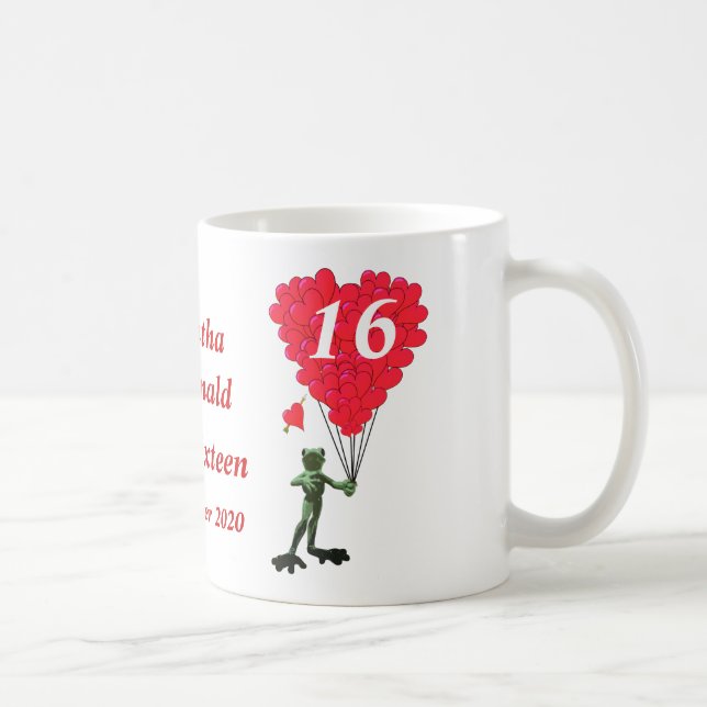 Caneca De Café Sapo de desenho personalizado Doce Dezesseis (Direita)