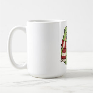 Caneca De Café Sapo de Natal Fofo com Cacau Quente e Cachecol