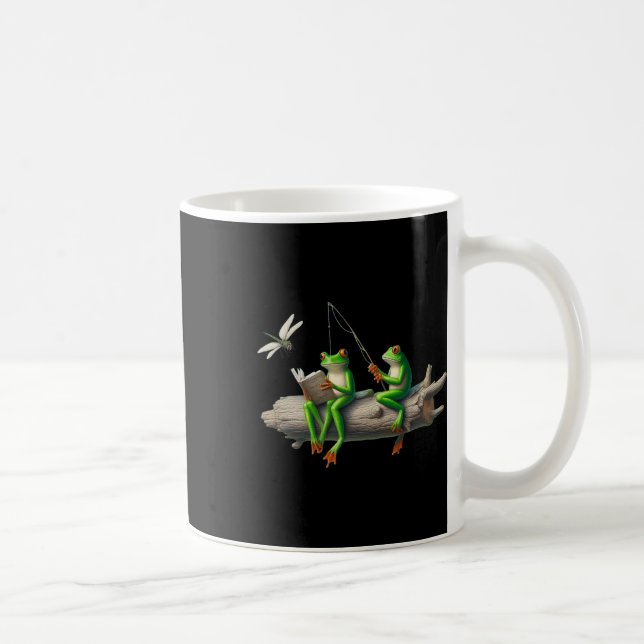 Caneca De Café Sapo de Quatro Pernas Em Um Tronco Pesca de Sapo L (Direita)