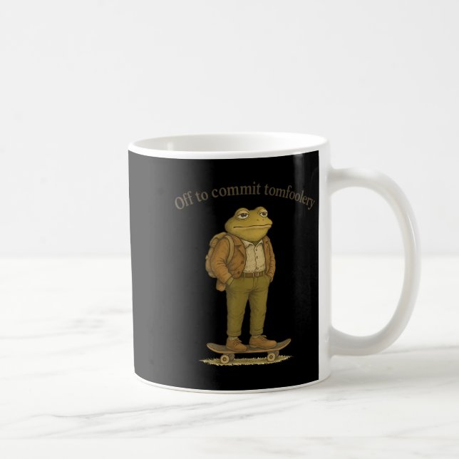 Caneca De Café Sapo Engraçado Bobo Humor Escuro Para Cometer Tom (Direita)