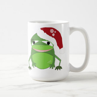 Caneca De Café Sapo engraçado em um chapéu de Papai Noel
