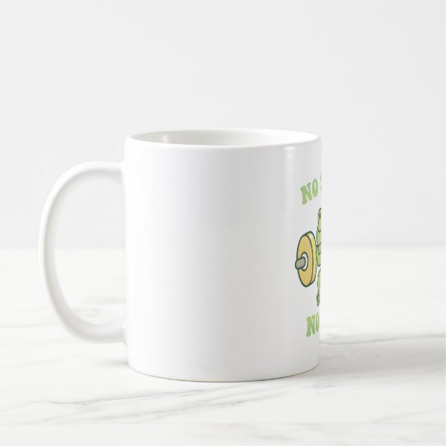 Caneca De Café Sapo Engraçado Levantando Pesos Sem Quadrados Sem  (Esquerda)