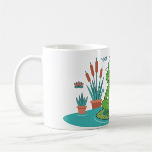 Caneca De Café Sapo Engraçado Navegando no Smartphone