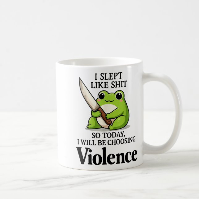 Caneca De Café Sapo eu dormi assim hoje eu vou escolher viol (Direita)