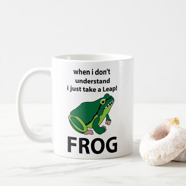 Caneca De Café Sapo  Eu Só Dou Um Salto de Rã (Com Donut)