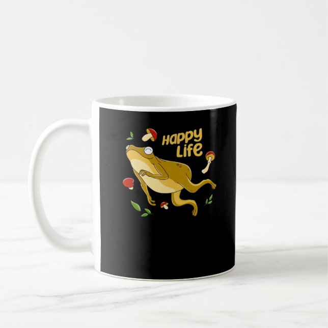 Caneca De Café Sapo Feliz Design Mínimo Essencial (Esquerda)