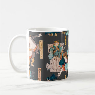 Caneca De Café Sapo japonês ukiyo-e Froggies