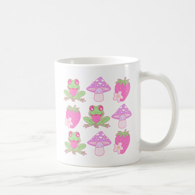 Caneca De Café Sapo Kawaii, Cogumelo e Morango (Direita)
