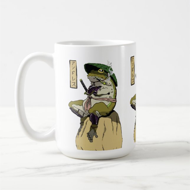 Caneca De Café Sapo Samurai: Guardião do Lótus (Esquerda)