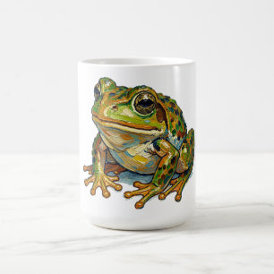 Caneca De Café Sapo Sortudo Arte Colorida Símbolo de Boa Fortuna