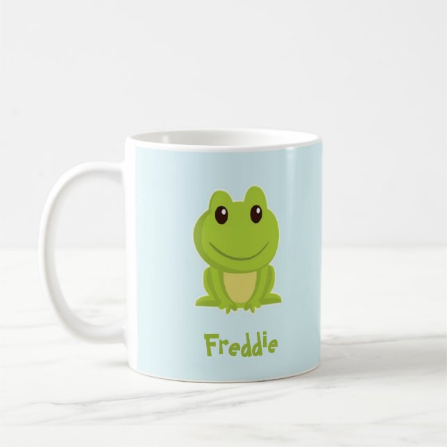 Caneca De Café Sapo verde em azul (Esquerda)