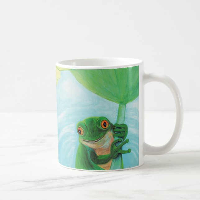 Caneca De Café Sapo verde em Lily Pad (Direita)