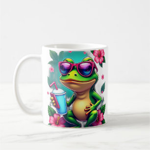 Caneca De Café Sapo Y2K Energia Vaporwave Tropical Retro Jogos Nã