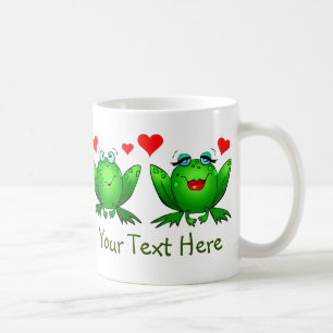 Caneca De Café Sapos de Desenho Animado Felizes e Verdes Salvam o