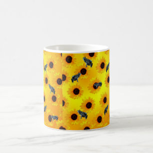 Caneca De Café "Sapos e Girassóis: Um Padrão Natural Reproduzível
