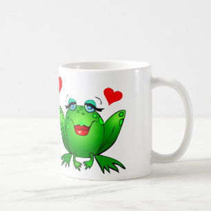 Caneca De Café Sapos Verdes Felizes Animais de Desenho Animado Fo
