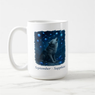 Caneca De Café Sapphire de setembro - Lobo Celestial